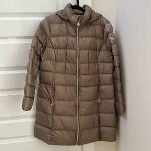 Michael Kors hooded long packable down puffer